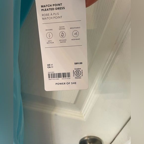 Athleta NWT Aqua Match Point Athletic dress tennis dress Sky Blue women’s sz Med - Picture 8 of 10